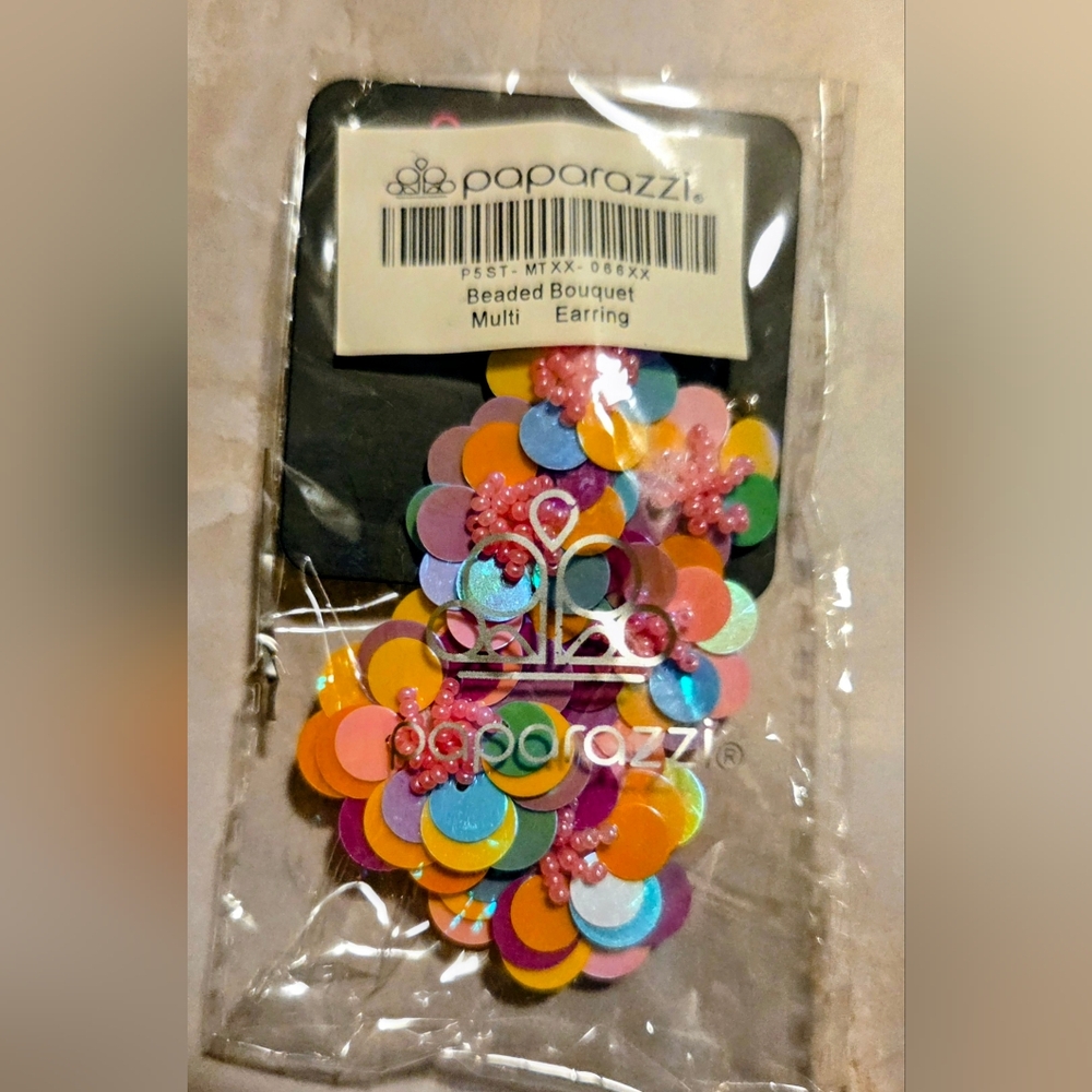 Paparazzi Colorful Floral Earrings - Picture 2 of 4
